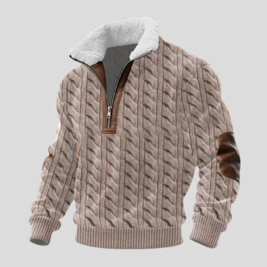 CASIAN™║Jersey con cremallera y cuello forrado