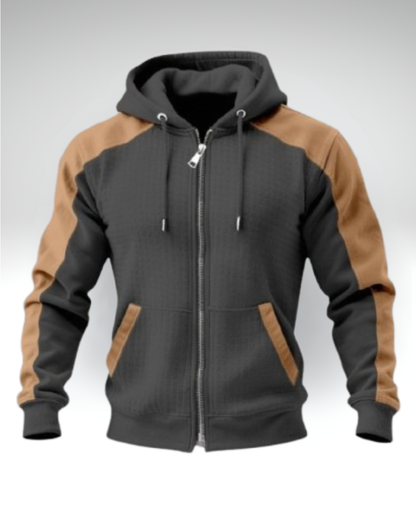 SALVATORE™║Sudadera bicolor con cremallera