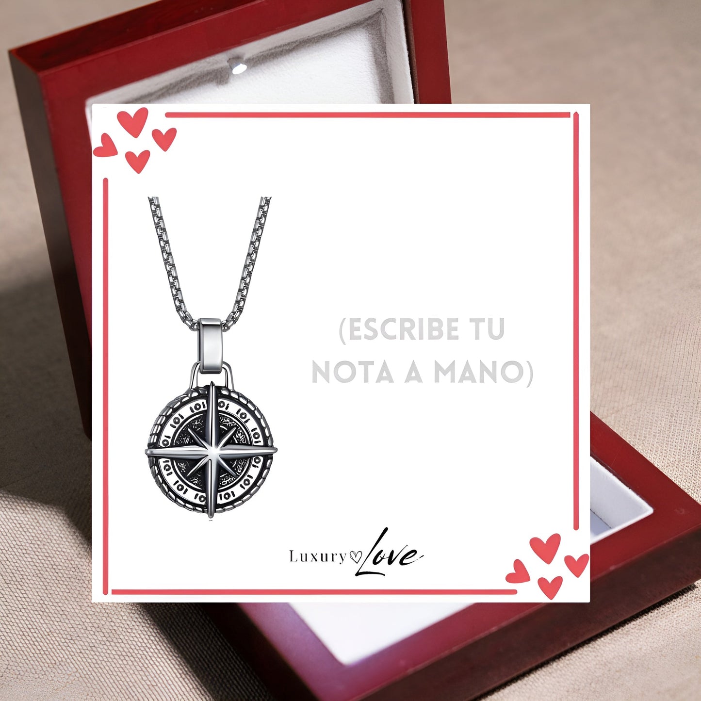 Collar Estrella del Norte® - Para mi Hijo (con nota dedicada y caja de madera con luz)