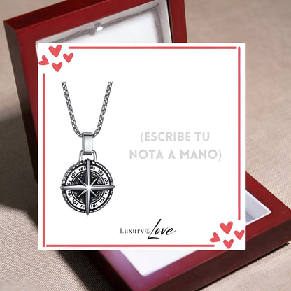 Collar Estrella del Norte® - Para mi Hijo (con nota dedicada y caja de madera con luz)