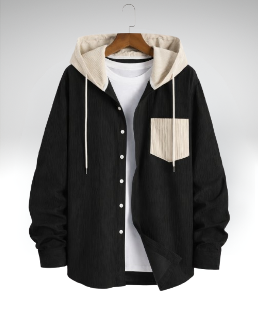 Camisa con capucha de corduroy