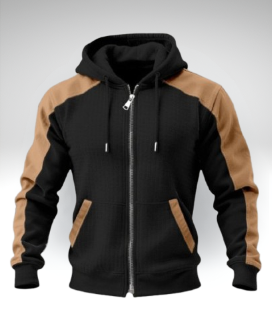 SALVATORE™║Sudadera bicolor con cremallera