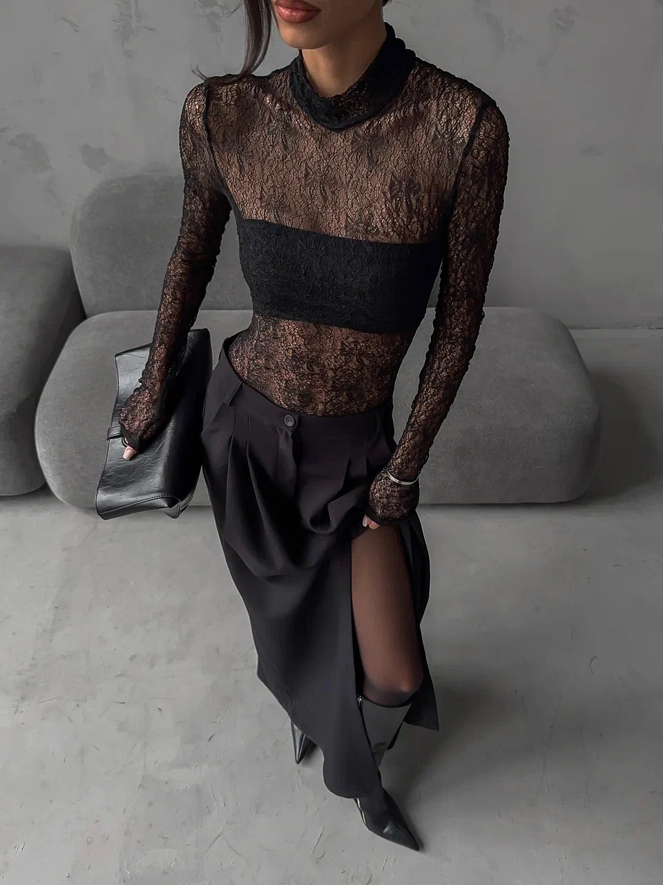 ALAIA║Conjunto de falda larga