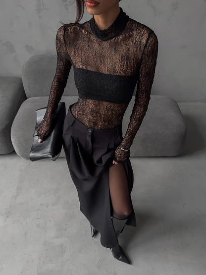 ALAIA║Conjunto de falda larga