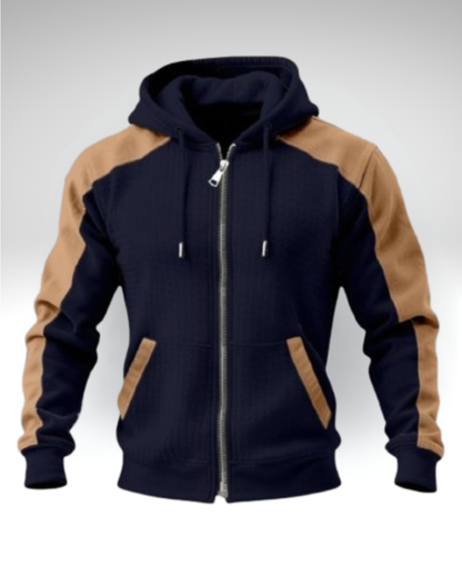 SALVATORE™║Sudadera bicolor con cremallera