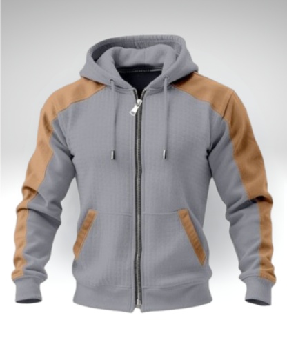 SALVATORE™║Sudadera bicolor con cremallera