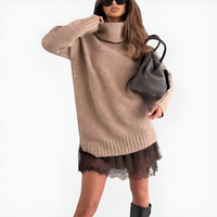 Jersey Beige y Vestido Marrón