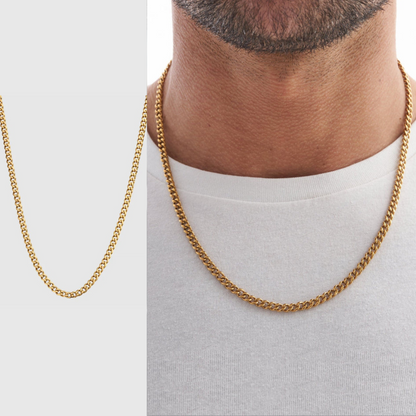 Collar Cuban Style® Dorado para mi Hombre (con carta dedicada y Caja con Luz)