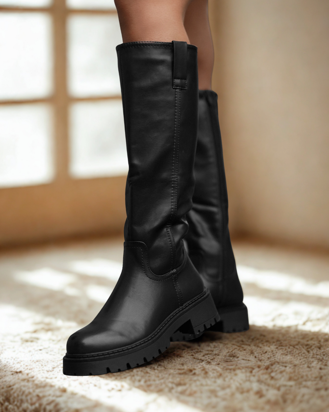 Elvira Black High Boots