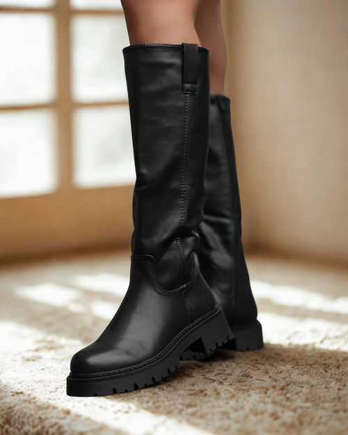 Elvira Black High Boots