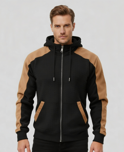 SALVATORE™║Sudadera bicolor con cremallera