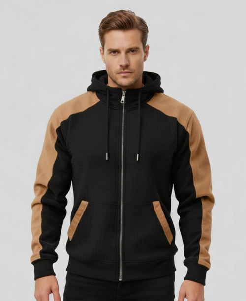 SALVATORE™║Sudadera bicolor con cremallera