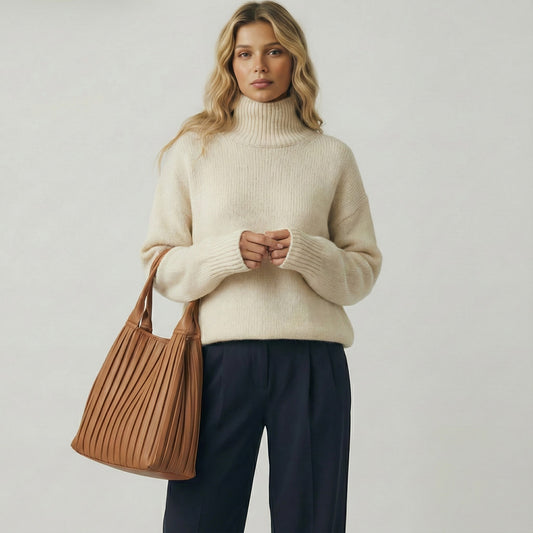 BELLA║Elegante jersey de cuello alto