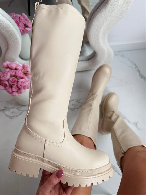 Botas altas Anetta Beige