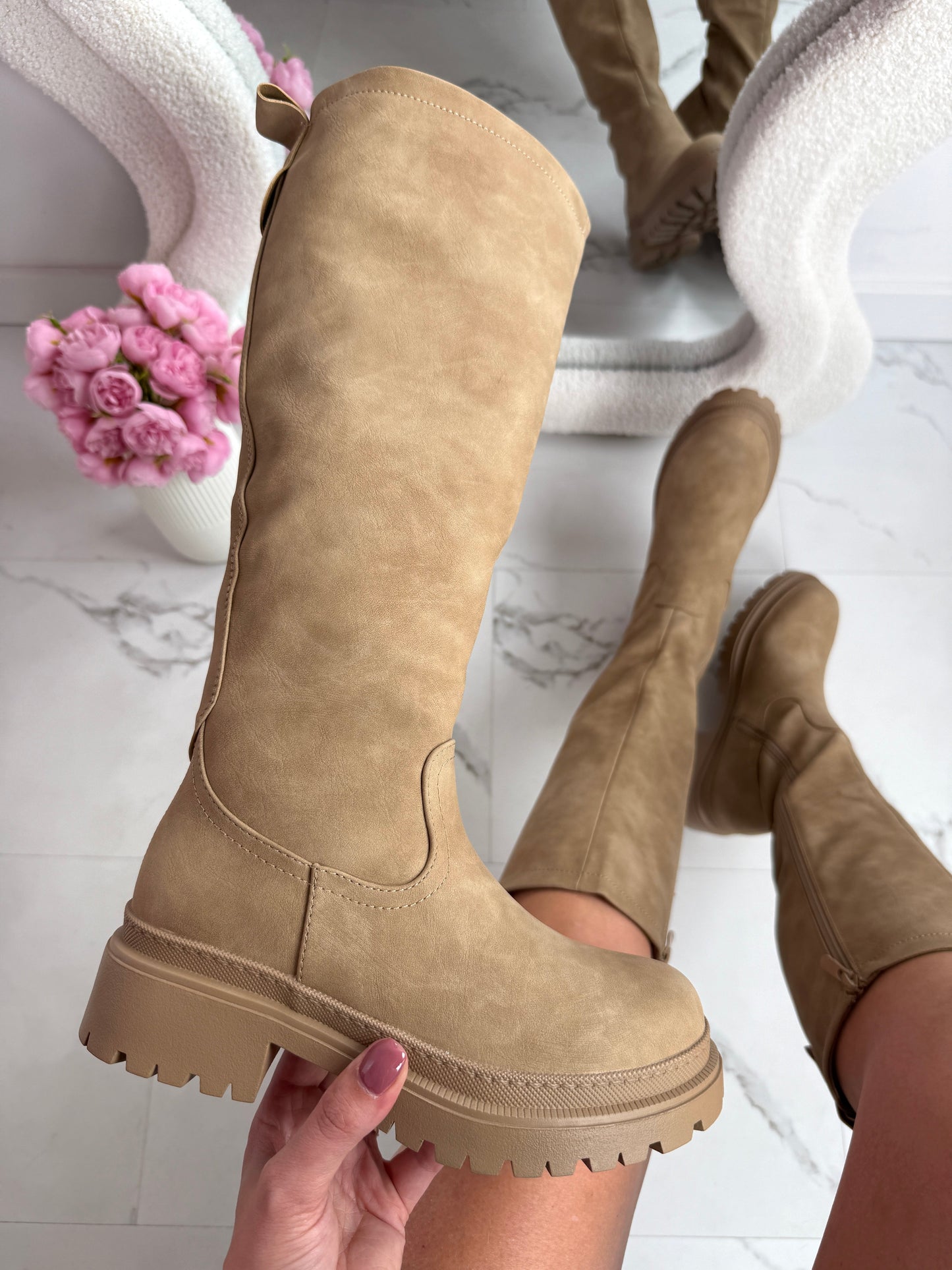 Botas altas Anetta Caqui