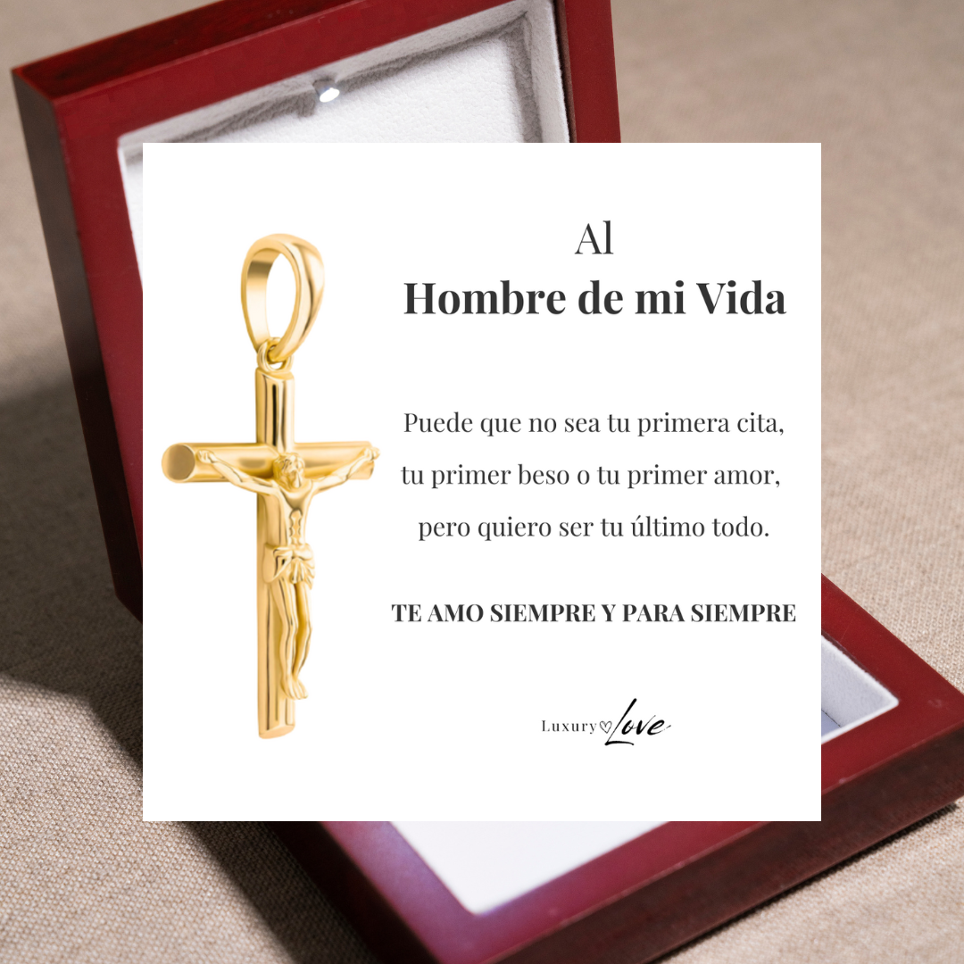 Collar Cruz® para mi Hombre (con carta dedicada y Caja con Luz)