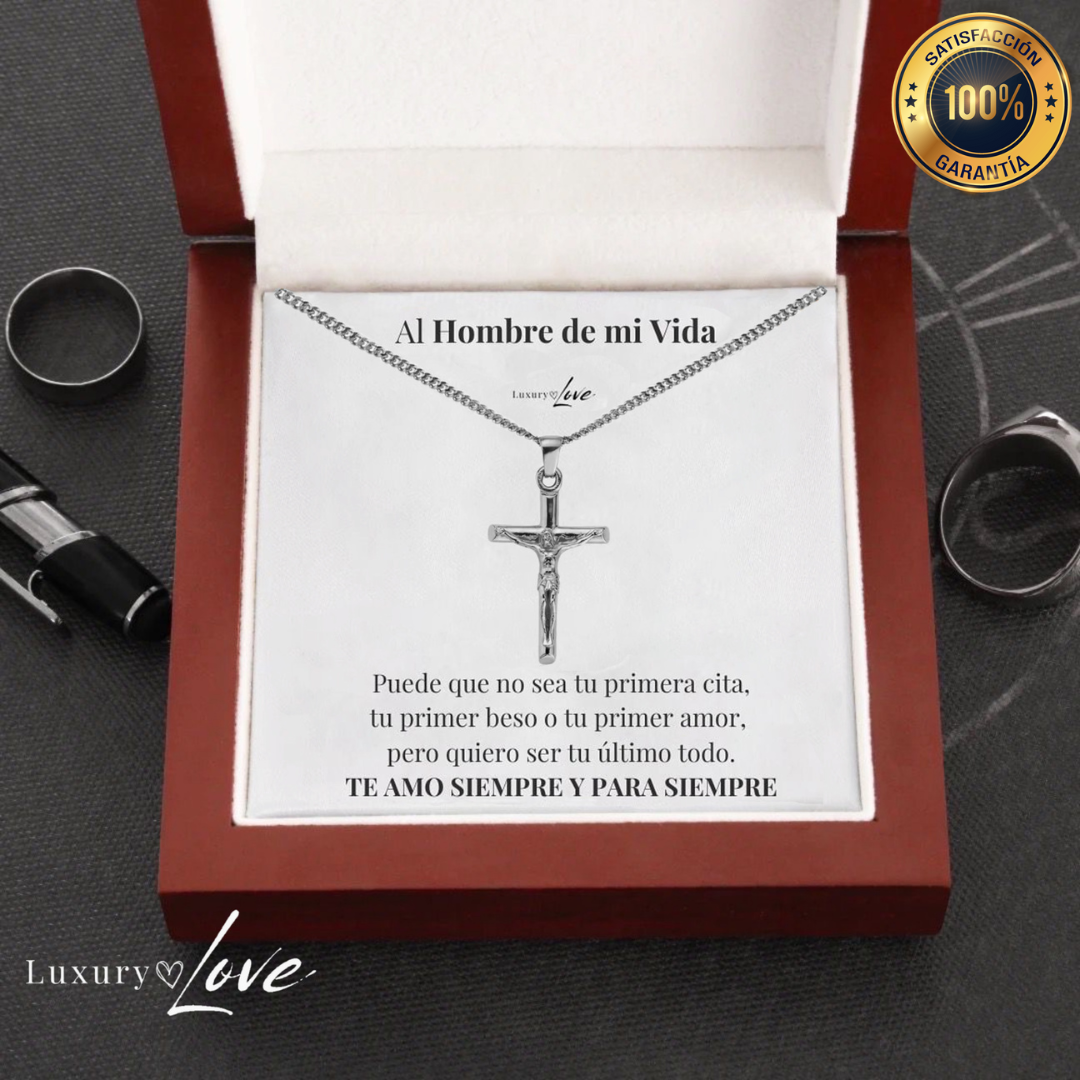 Collar Cruz® para mi Hombre (con carta dedicada y Caja con Luz)