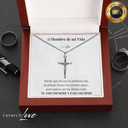 Collar Cruz® para mi Hombre (con carta dedicada y Caja con Luz)