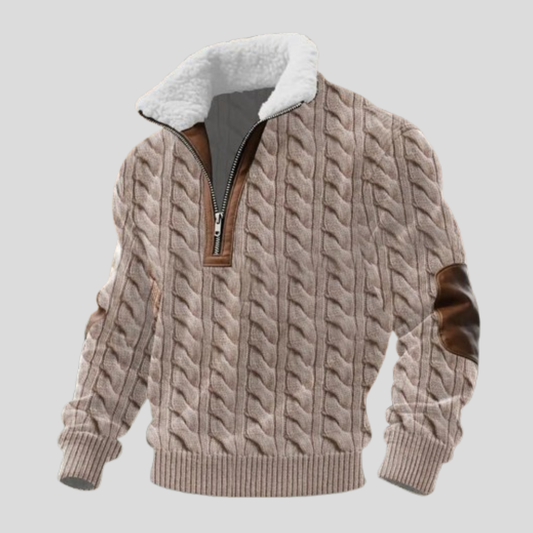 CASIAN™║Jersey con cremallera y cuello forrado